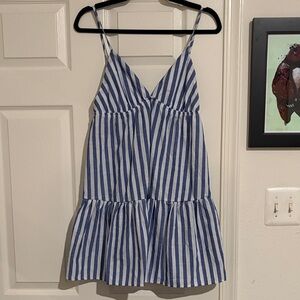 Blue and White Striped Dress